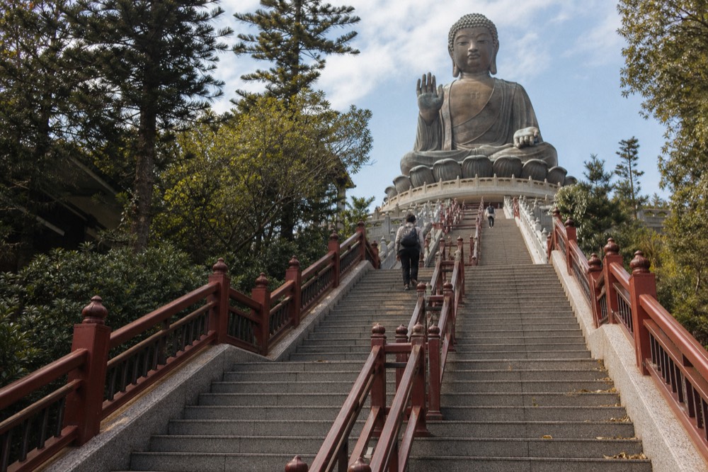 Tian Tan Buddha statue on Lantau Island, no text, no logos, no people
